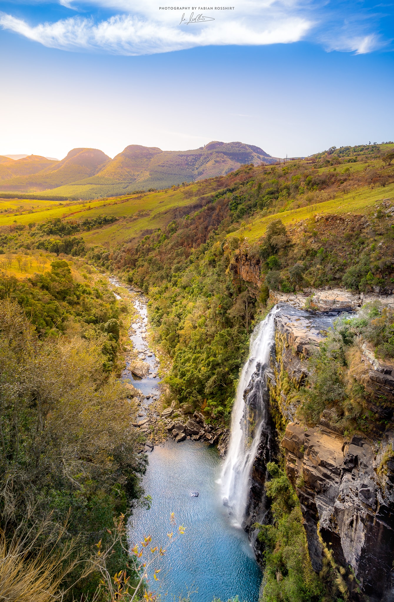 South Africa, Südafrika, Lisboa Waterfall, Lisbon Falls, Sun, Wasserfall (Photography Wallpaper HD Wandbild Wandbilder Hintergrundbild Background)